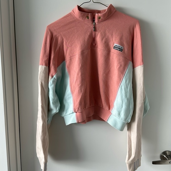 Adidas multi-colour cropped sweatshirt - Picture 2 of 5